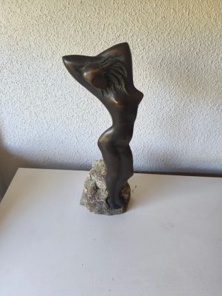 Escultura Vintage Bronce Mujer 41cm