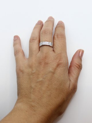 Anillo Oro Blanco 18K Circonitas 3.24g
