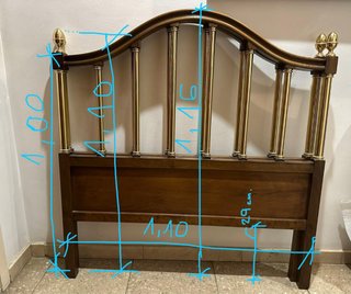 2 Cabeceros Madera y Metal Cama 90