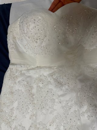 Vestido de Novia Talla 46 Encaje y Pedrería