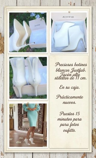 Botines blancos tacón fino 11 cm. Muy bonitos.