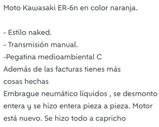 Kawasaki ER6n Naranja y Negra
