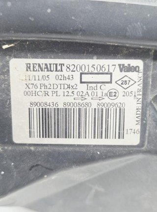 Faro derecho renault 8200150617 kangoo 4677