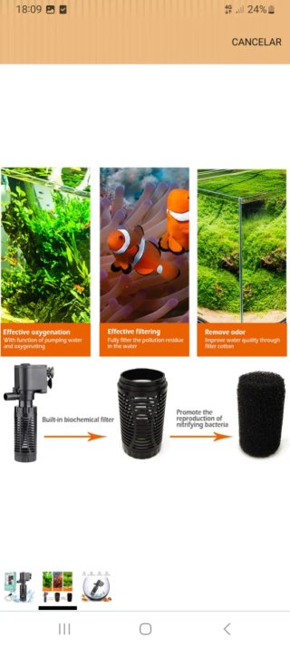 Filtro Interno Agua BPS-6079 600L/H Pecera