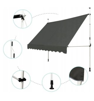 Costway – Toldo retráctil manual de 400 x 120 cm