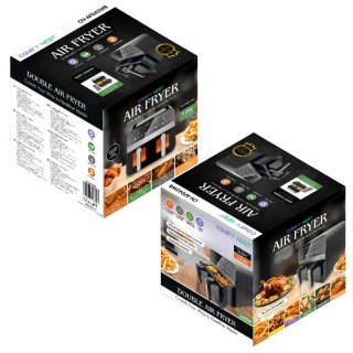 Freidora de aire doble 9 L con visor 2400 W