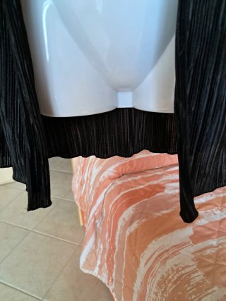 Cardigan donna nero plissettato