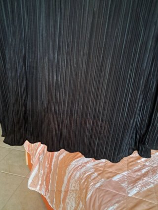 Cardigan donna nero plissettato
