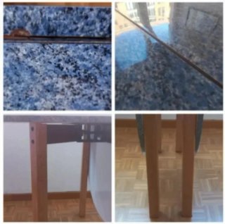 Cuatro sillas y mesa extensible de cocina