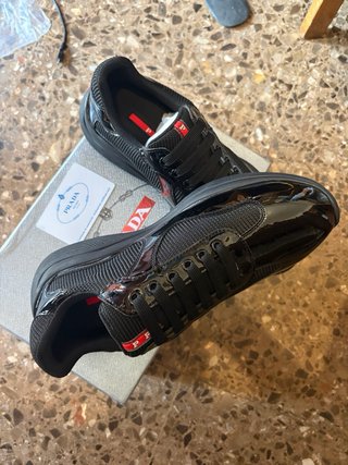 Zapatillas Prada Negras Piel y Malla
