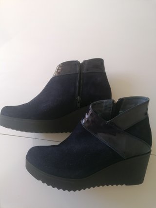 Botines ante azul marino Talla 40