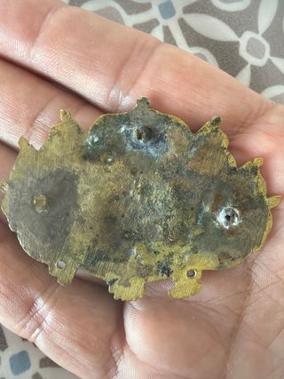 Chapa frontal de ros con escudo nacional y corona