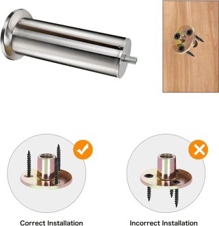 4 Gambe in Acciaio Inox per Mobili fino a 800 kg