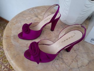 Sandali LORBAC viola con fiore