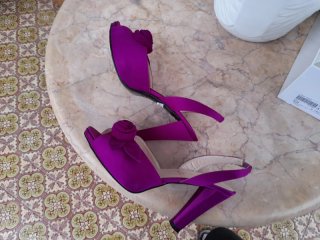 Sandali LORBAC viola con fiore