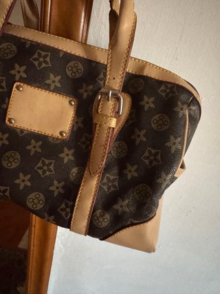 Borsa bauletto marrone e beige
