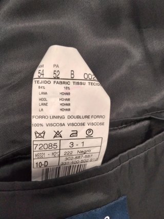 Traje Milano Negro Talla 54