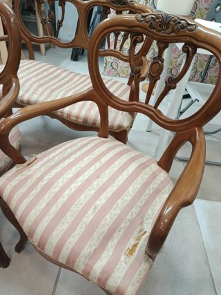 Conjunto Muebles Vintage Madera y Tela