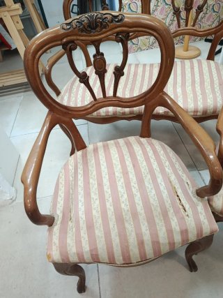 Conjunto Muebles Vintage Madera y Tela