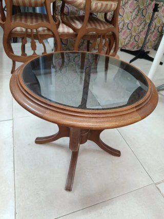 Conjunto Muebles Vintage Madera y Tela
