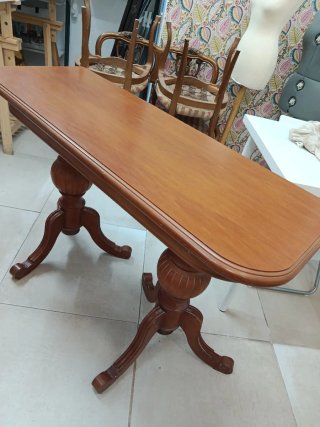 Conjunto Muebles Vintage Madera y Tela