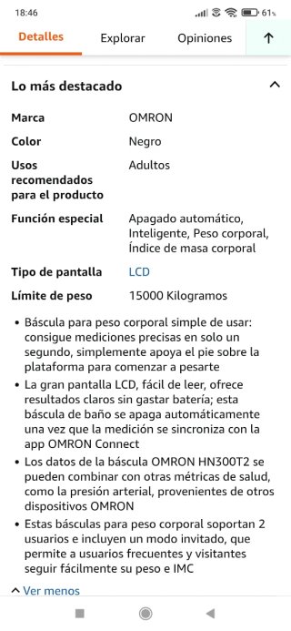 Báscula Omron HN300T2 Intelli IT