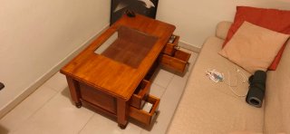Mesa de centro madera y cristal