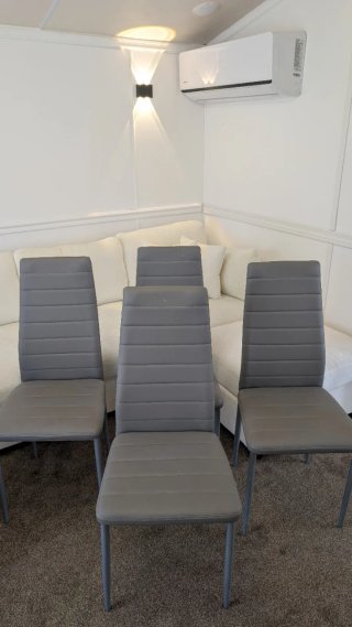 Juego de 4 sillas de comedor grises