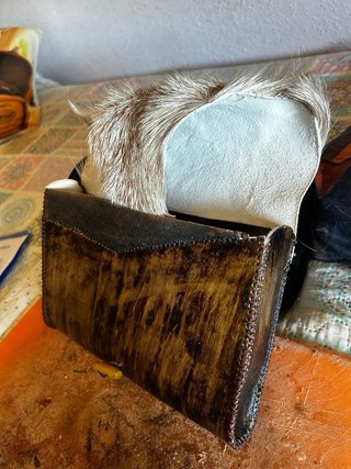 Bolso de Cuero y Piel Cabra Hecho a Mano