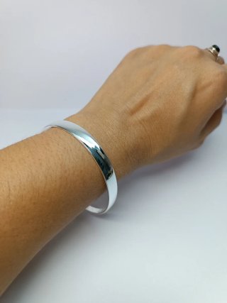 Pulsera Plata Rígida Ajustable