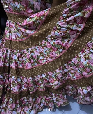 Traje Flamenca Flores Marrón.