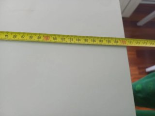 Escritorio madera c/cajón y patas aluminio