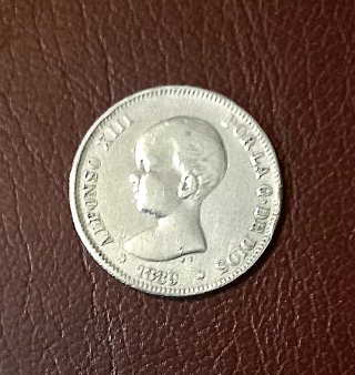 Moneda 2 Pesetas Alfonso XIII 1889