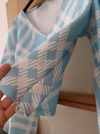 Top corto Carmen Horneros cuadros azul y blanco