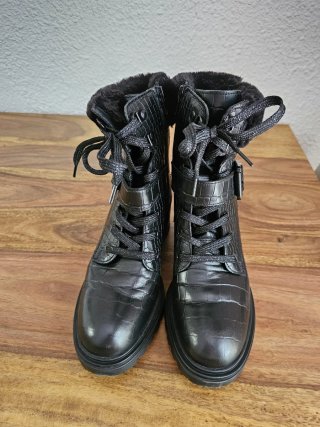 Botines Geox Mujer Talla 38 Negro Piel