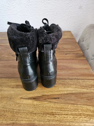 Botines Geox Mujer Talla 38 Negro Piel