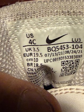 Zapatillas Nike Bebé Blancas y Negras