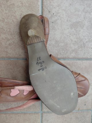 Déjàvu slingback in vera pelle marrone