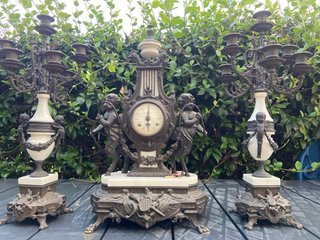 Trittico Impero: Orologio e 2 Candele