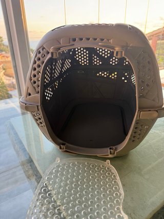 Transportín para gato color gris