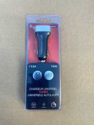 Cargador mechero Rage 3 USB 18W