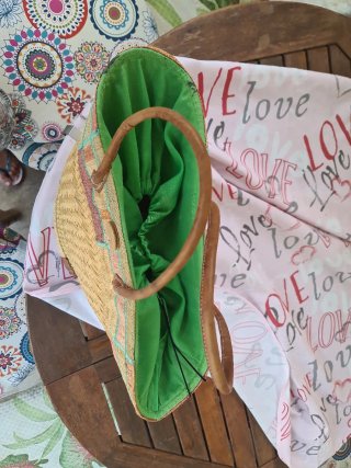 Bolso de playa tejido multicolor