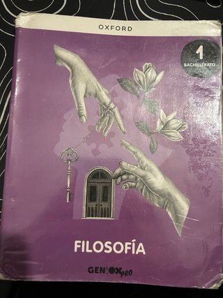 Libro Filosofía 1º Bachillerato. Editorial Oxford.