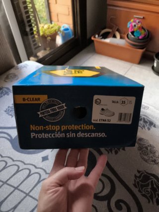 Zapato de trabajo blanco y azul Talla 35