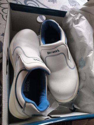 Zapato de trabajo blanco y azul Talla 35