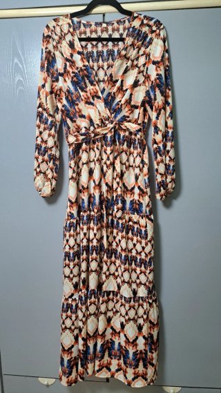 Vestido largo estampado talla L