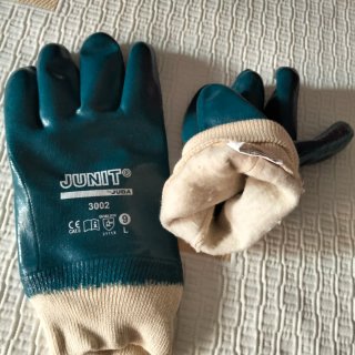Guantes de trabajo azules y beige talla L