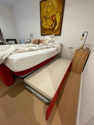 Sofá Cama Corduroy Rojo