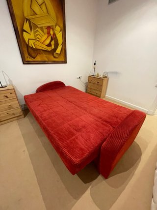 Sofá Cama Corduroy Rojo
