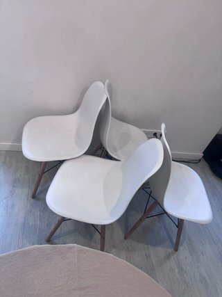 Juego de 4 sillas de comedor blancas